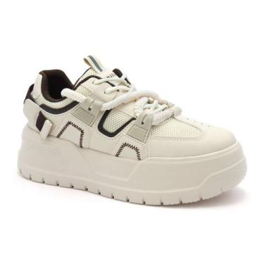 Imagem de Tênis Casual Ramarim Confortavel Feminino, Creme, 36
