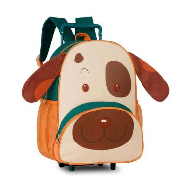 Imagem de Mochila infantil de carrinho rodinha clio pets 15" cp2652a, Verde