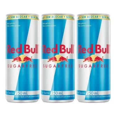 Imagem de Kit C/3 Energético Red Bull Sugar Free Lata 250ml