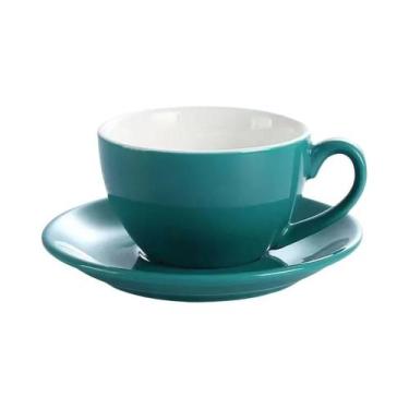 Imagem de Conjunto Moderno De Xícaras De Café Cerâmicas Europeias Com Prato Para
