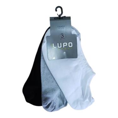Imagem de Kit 3 Pares Meias Sapatilha Invisivel Sport Lupo Tamanho:41/44cor:Cinz