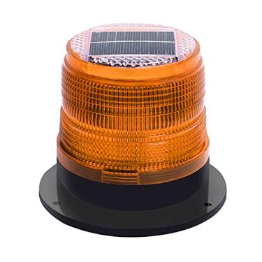 Imagem de RISOON Luz solar estroboscópica de aviso de segurança piscando/luz estroboscópica de teto, com forte base magnética impermeável para construção, trânsito, fábrica, torre de guindaste, navegação em barco (amarelo)