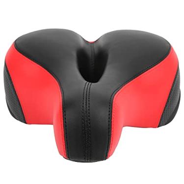 Imagem de Selim de bicicleta confortável, instalação resistente a arranhões é fácil selim de mountain bike para andar(Vermelho preto)