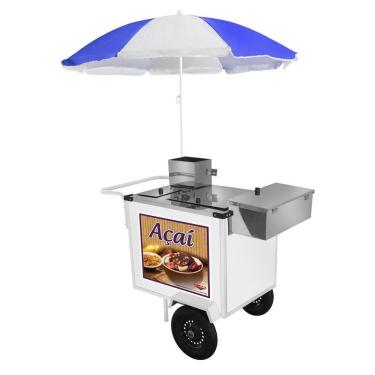 Imagem de Carrinho de Açaí Luxo com Rodas Pneumáticas e Guarda Sol - Cefaz
