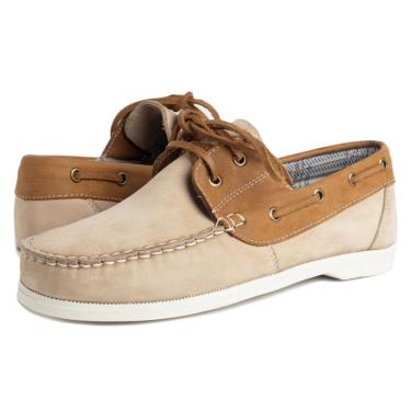 Imagem de Mocassim Dockside Masculino Couro Nobuck Areia