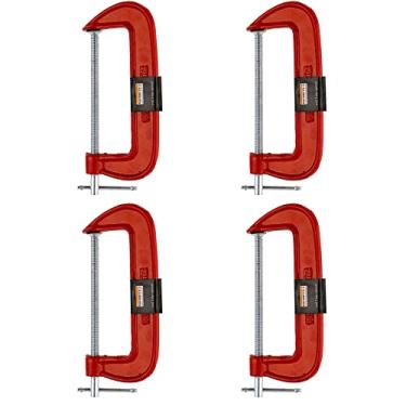 Imagem de Kit 4 Grampos Tipo C Marceneiro Leve 8 Polegadas Starfer