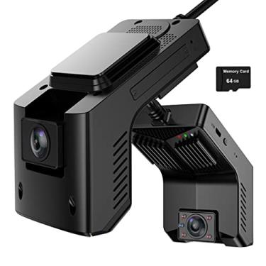 Imagem de 4G WiFi Android Car Dash Cam DVR, com assistência de carro, trilha de log GPS wifi, botão SOS, lente dupla 1080P infravermelho frontal e interno, visão noturna, monitor remoto 24 horas para táxi (cartão de 64 gb incluído)