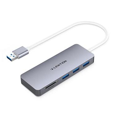 Imagem de LENTION Hub USB 3.0 com 3 USB 3.0, Leitor de Cartão SD/Micro SD; Adaptador para cartão Micro/SDXC/SDHC/SD/UHS-1 para MacBook Air/Pro (geração anterior), Surface, Chromebook (CB-H15, Cinza Espacial)