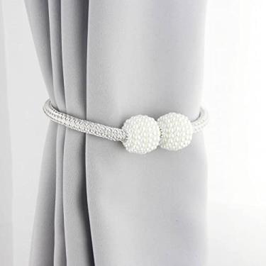 Imagem de Corda pérola fivela magnética fivela de cortina fivela de cortina acessórios de cortina criativos acessórios de janela tiebacks de cortina, T7,1 pcs