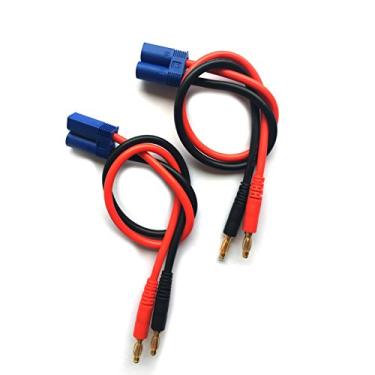 Imagem de 2 peças conector EC5 macho para plugues banana bala de 4 mm 12AWG cabo adaptador de chumbo para carregador de bateria RC