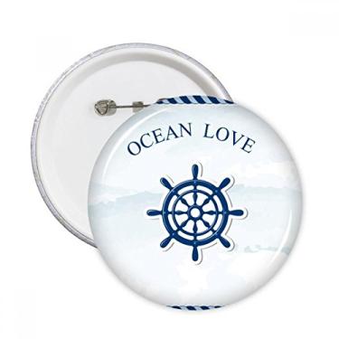 Imagem de Leme oceano amor mar vela azul alfinetes redondos crachá botão emblema acessório decoração 5 peças