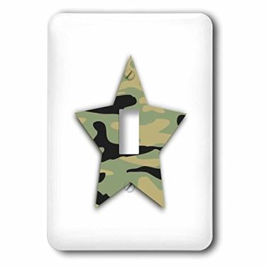 Imagem de 3dRose Lsp_184922_1 Verde Camo Star Khaki Army Camouflage Pattern Military Soldado Light Switch Cover