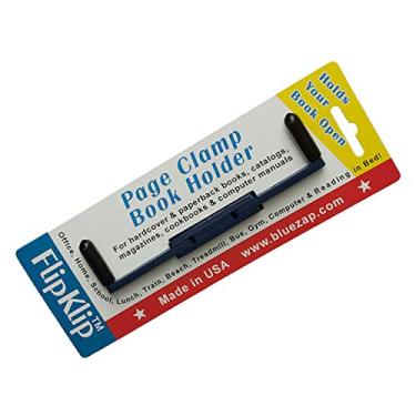 Imagem de Suporte de página portátil FlipKlip para leitura com as mãos livres na cama, em movimento - Funciona em capas duras, brochuras, revistas, piano e livros de receitas