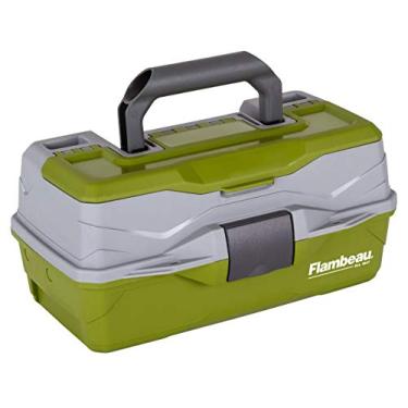 Imagem de Flambeau Outdoors 6381TB 1 bandeja bandeja clássica caixa de equipamento, armazenamento portátil de equipamentos – verde/cinza