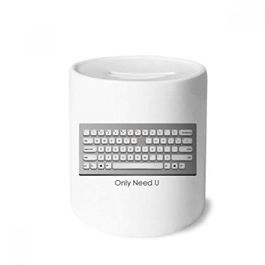 Imagem de DIYthinker Teclado programador só precisa de uma caixa de dinheiro de cerâmica, porta-moedas, presente de cofrinho