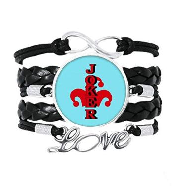 Imagem de OFFbb-USA Pulseira Coringa Multicolorida para Baralho de Baralho Acessório Amor Corda de Couro Trançado Presente