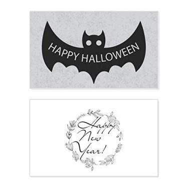 Imagem de Hallowmas Black Morcegos Feliz Dia das Bruxas Ano Novo Festival Cartão de felicitações Bless Mensagem presente
