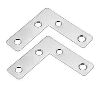Imagem de uxcell suporte de reparo de canto em aço inoxidável 304 de 50 mm x 50 mm, placa plana em formato de L, pacote com 5