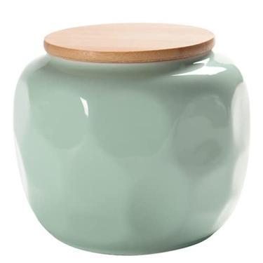Imagem de Puer Tea Jar Recipiente de cerâmica para latas de flores chinesas Armazenamento de café Recipiente de lacre Caddy