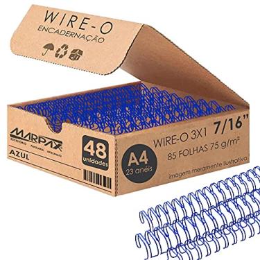 Imagem de Wire-o para Encadernação 3x1 A4 Azul 7/16 para 85fls 48un
