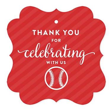 Imagem de Etiquetas de presente Andaz Press Birthday Fancy Frame, Sports Baseball