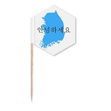 Imagem de Mapa da Coreia do Sul Hello Honorifics bandeiras de palitos de cupcake palitos festa celebração