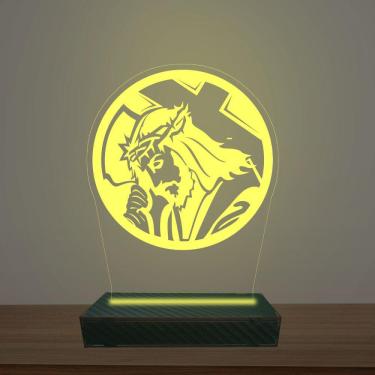 Imagem de Luminária Led 3d Jesus Abajur Luxo