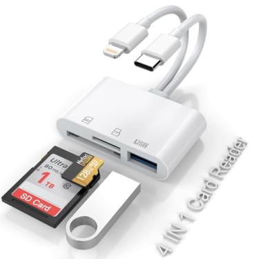 Imagem de AP439 Adaptador Lightning para USB 5 em 1 - Leitor de cartão SD/TF para iPhone, iPad, MacBook, Samsung, Android - USB 3.0, visualizador de cartão de memória
