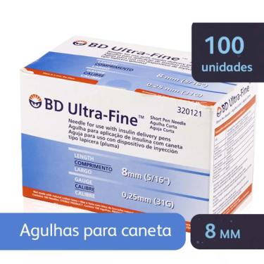 Imagem de Agulha Para Caneta Aplicadora De Insulina Bd Ultra-Fine 8Mm Com 100 Unidades