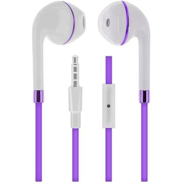 Imagem de HM175VT Fones de ouvido estéreo torcidos com capa, violeta; microfone embutido; som estéreo; ajuste intra-auricular; acabamento de borracha macia