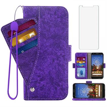 Imagem de Asuwish Capa tipo carteira compatível com Google Pixel 3a, vidro temperado, protetor de tela, suporte para cartão, suporte, acessórios de celular, capas de telefone flip de couro para Pixel3a Pixle