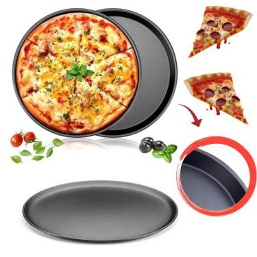 Imagem de Forma Assadeira De Pizza Antiaderente 36cm Aço Carbono - Em casa Tem