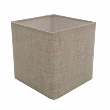 Imagem de Cúpula em tecido quadrada abajur luminária cp-25/25x25cm rustico bege 