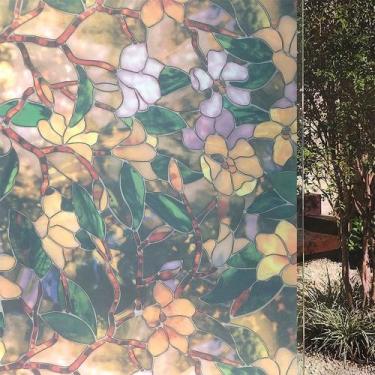 Imagem de Pelicula Eletrostatica para Box de Vidro Blindex Jateado Flor de Magno