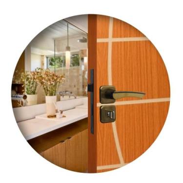 Imagem de Fechadura Roseta Genebra Porta Banheiro Bronze Latonado MGM