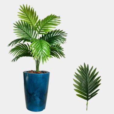 Imagem de Palmeira Planta Artificial Com Vaso Marmorizado Polietileno - PlantaIm