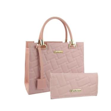 Imagem de Bolsa Feminina Transversal Tote Grande Casual + Carteira Kit - Selfie 