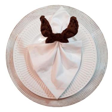 Imagem de Porta  guardanapo de crochê coelho chocolate - Mesa Feita