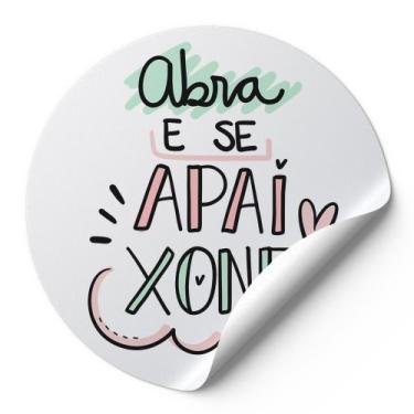 Imagem de 120 Etiquetas Adesivas Redondas Auto Colante Abra E Se Apaixone Modelo