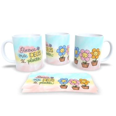 Imagem de Caneca Branca de Porcelana Personalizada Coleção Sonhos e Flores - Est