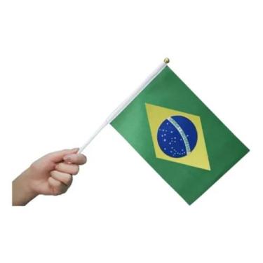 Imagem de Bandeira Plástica 14x21 Mini Hastes Do Brasil Un - Romafele