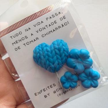 Imagem de Enfeite de Chimarrão - Florzinhas - Chima Florido, Azul Claro