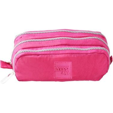 Imagem de Estojo Escolar Triplo Nylon Yepp MB13054-E, Rosa