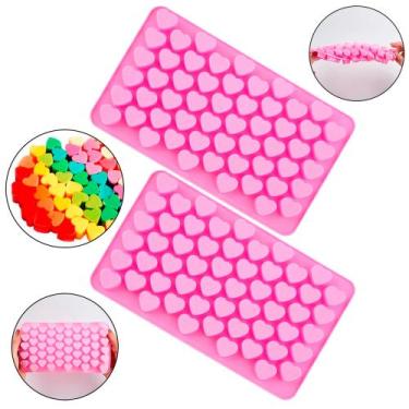 Imagem de 2 Forma Em Silicone Mini Coração 55 Cavidades Doce Bala Gelo - Things 