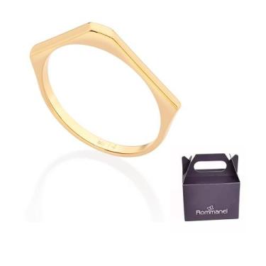 Imagem de Aliança Fina Angular Banhado à Ouro Rommanel 513442, 18, Dourado