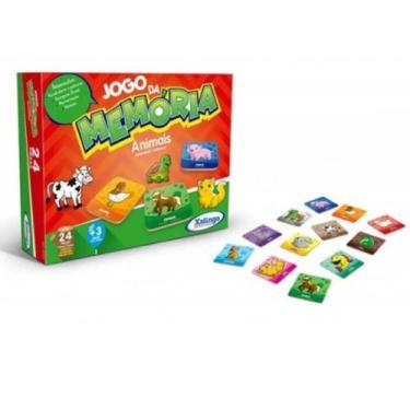 Imagem de Brinquedo Jogo De Memória Animais 24 Pçs Madeira - Xalingo