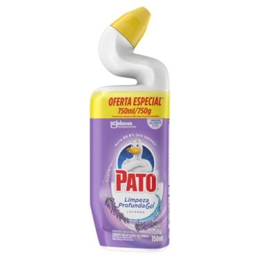 Imagem de Pato Limpador Sanitário Gel Desinfetante, Lavanda, Limpeza Profunda, 750ml