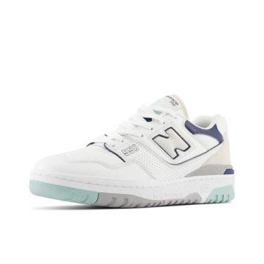 Imagem de New Balance Tênis infantil 574 V1 com cadarço, Branco puro/cinza/cinza/branco, 42
