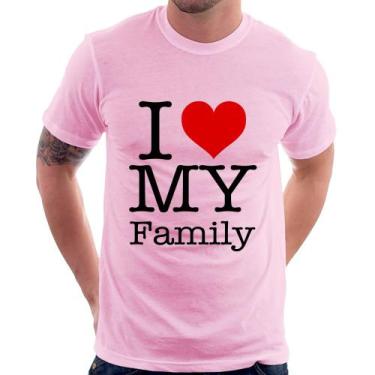 Imagem de Camiseta I Love My Family - Foca na Moda, Rosa bebê, GGG