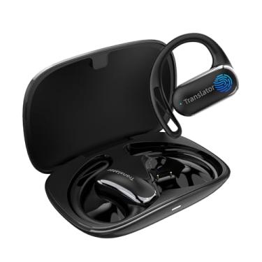 Imagem de Fones de ouvido de tradução de idiomas AI, fones de ouvido de tradução 3 em 1 em tempo real com 144 idiomas e acentos, fones de ouvido confortáveis para tradutor OWS para viagens, negócios e